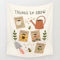 Wall Hanging Tapestry | Things To Grow - Garden Seeds by Oh Jess Marie - 51" x 60" - Society6