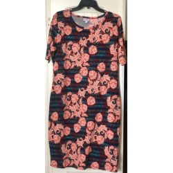 Lularoe Dresses | Lularoe Julia Dress - White Rose Floral | Color: Green/Red | Size: Xl found on Bargain Bro from poshmark, inc. for USD $9.88