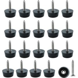 20pcs Rubber Feet Bumper Leg Printer w Metal Washer w Screws,D21x17xH12mm - Black - 0.827"x0.669"x0.472"(Top D*Bottom D*H)