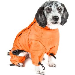 Dog Helios Orange Thunder-Crackle Full-Body Waded-Plush Adjustable and 3M Reflective Dog Jacket, Medium