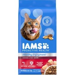 Iams Healthy Enjoyment Chicken & Beef Recipe Dry Cat Food, 3 lbs.