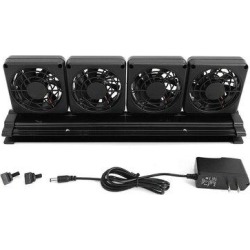Tucker Murphy Pet™ Adjustable Aquarium Cooling Fan Fish Tank Cold Wind Chiller 2 Level +12V Adapter Metal in Black, Size 2.6 H x 15.35 W x 5.0 D in