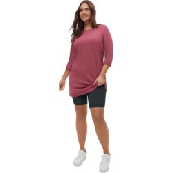 Plus Size Women's Stretch Knit Bike Shorts by ellos in Heather Charcoal (Size 34/36) found on Bargain Bro Philippines from Roamans.com for $13.95
