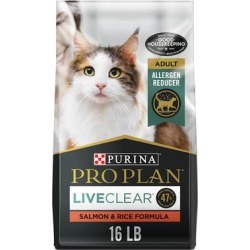 Purina Pro Plan With Probiotics LiveClear Salmon & Rice Formula Dry Cat Food, 16 lbs.