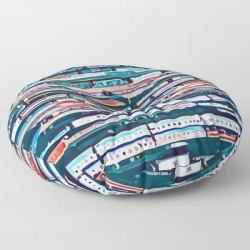Floor Pillow | Cool Patterns ~ Train Jam by Bespired - ROUND - 30" x 30" - Society6