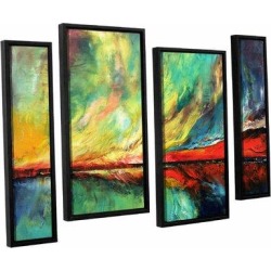 Winston Porter 'Aurora' 4 Piece Framed Painting Print on Canvas Set Canvas & Fabric in White/Brown, Size 36.0 H x 54.0 W x 2.0 D in | Wayfair found on Bargain Bro from Wayfair for USD $231.79