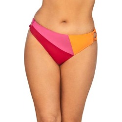 Plus Size Women's Romancer Colorblock Bikini Bottom by Swimsuits For All in Pink Orange (Size 4) found on Bargain Bro from OneStopPlus for USD $17.56