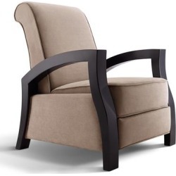 Artiva USA 'Kuta' Solid Wood Java Black and Premium Brown Microvelvet Recliner (Solid Wood with Brown Microvelvet Recliner)