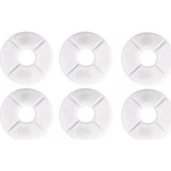 Norbi 6 Piece Pet Water Fountain Cotton Carbon Filter Replacement Improve The Water Quality Plastic in White, Size 1.0 H x 4.92 W x 4.92 D in