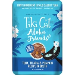 Tiki Cat Aloha Friends Tuna Tilapia & Pumpkin Wet Cat Food Pouch, 3 oz., Case of 12, 12 X 3 OZ found on Bargain Bro from petco.com for USD $12.95