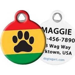 Dog Tag Art Rasta Paw Personalized Dog & Cat ID Tag, Large