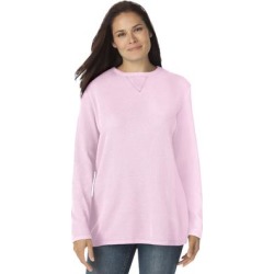 Plus Size Women's Thermal Sweatshirt by Woman Within in Pink (Size 3X) found on Bargain Bro Philippines from fullbeauty for $19.79