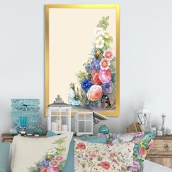 Winston Porter Retro Victorian Flowers Garland - Painting Canvas & Fabric in White, Size 36.0 H x 24.0 W x 1.0 D in | Wayfair found on Bargain Bro from Wayfair for USD $73.71