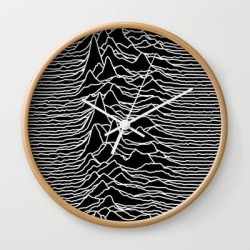 Wall Clock | Joy Division - Unknown Pleasures by Hein - Natural - White - Society6
