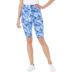 Plus Size Women's Stretch Cotton Bike Short by Woman Within in Blue Tie Dye (Size 1X) found on Bargain Bro from OneStopPlus for USD $13.67