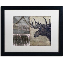 Trademark Fine Art 'Moose' by Color Bakery Framed Graphic Art Canvas & Fabric in Brown, Size 16.0 H x 20.0 W x 0.5 D in | Wayfair ALI4230-W1620MF found on Bargain Bro from Wayfair for USD $56.23