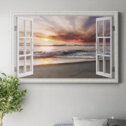 Rosecliff Heights Point Reyes - Print Metal in Blue/Orange, Size 60.0 H x 40.0 W x 1.0 D in | Wayfair 6DE0D38D26E547E7A7D847D3334BD592 found on Bargain Bro Philippines from Wayfair for $245.99