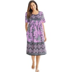Plus Size Women's Mixed Print Short Lounger by Only Necessities in Light Orchid Floral (Size M) found on Bargain Bro from Roamans.com for USD $28.11