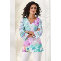 Women's Campagna Tunic Top by Soft Surroundings, in Dazy Dreamer size XS (2-4)