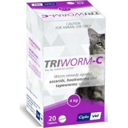 Triworm-C Dewormer For Cats 2 Tablet