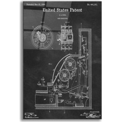 17 Stories Cash Register Blueprint Patent Chalkboard - Unframed Graphic Art Plastic/Acrylic in Black, Size 24.0 H x 16.0 W x 0.2 D in | Wayfair