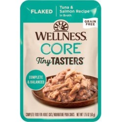 Wellness CORE Flaked Tuna & Salmon in Sauce Tiny Tasters Wet Cat Food, 1.75 oz., Case of 12, 12 X 1.75 OZ