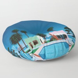Hiroshi Nagai Art Print Poster Vaporwave Aesthetic Floor Pillow by Hiroshi Nagai - ROUND - 30" x 30"