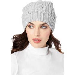 Plus Size Women's Cable-Knit Hat by Roaman's in Heather Grey found on Bargain Bro from Woman Within for USD $31.91