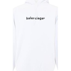 New Copyright Cotton Logo Hoodie - White - Balenciaga Sweats