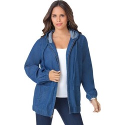 Plus Size Women's Zip-Up Kate Hoodie by Roaman's in Medium Wash (Size 36 W) Denim Jacket found on Bargain Bro from Roamans.com for USD $30.39