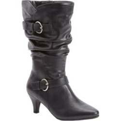 Extra Wide Width Women's The Millicent Wide Calf Boot by Comfortview in Black (Size 9 WW) found on Bargain Bro from Jessica London for USD $56.99