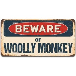 SignMission Beware of Woolly Monkey Aluminum Plate Frame Aluminum in Black/Gray/Red, Size 12.0 H x 6.0 W x 0.1 D in | Wayfair A-LP-04-1258 found on Bargain Bro from Wayfair for USD $14.09