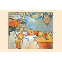 Vault W Artwork 'Still-Life w/ Pears' by Paul Cezanne Framed Painting Print in Blue/Orange/Yellow, Size 24.0 H x 36.0 W x 1.5 D in | Wayfair