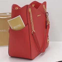 Michael Kors Bags | Michael Kors Large X Chain Shoulder Tote Bag Flame Color | Color: Gold/Red | Size: Large found on Bargain Bro Philippines from poshmark, inc. for $180.00