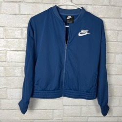 Nike Jackets & Coats | Boys Youth Nike Embroidered Nike Patch Ligjtweight Light Blue Zipped Jacket | Color: Blue/White | Size: Lb found on MODAPINS
