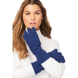 Women's Fleece Gloves by Roaman's in Evening Blue found on Bargain Bro from Woman Within for USD $14.43