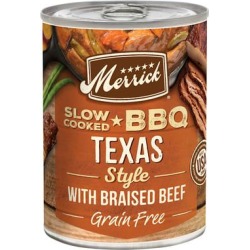 Merrick BBQ Grain Free Slow-Cooked Texas Style with Braised Beef Canned Wet Dog Food, 12.7 oz., Case of 12, 12 X 12.7 OZ