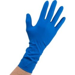 Box of 50 High Risk Latex Exam Gloves 15 Mil Small - Blue