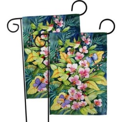 Breeze Decor Orchids & Hummingbirds 2-Sided Polyester 19 x 13 in. Garden Flag in Green, Size 18.5 H x 13.0 W in | Wayfair found on Bargain Bro from Wayfair for USD $33.43