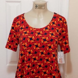 Lularoe Tops | Lularoe Perfect T Tunic Shirt Size Xs | Color: Orange/Red | Size: Xs found on Bargain Bro from poshmark, inc. for USD $10.64