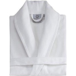 Winston Porter Delux Pique Unisex 100% Turkish Cotton Terry Cloth Bathrobe 100% Turkish Cotton in White, Size 25.0 W in | Wayfair found on Bargain Bro from Wayfair for USD $65.35