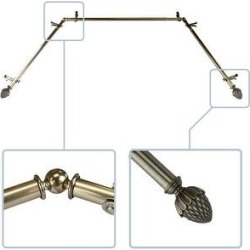 InStyleDesign Seed 13/16" Bay curtain rod 20"-36", 38"-72" (Antique Brass)(Metal)