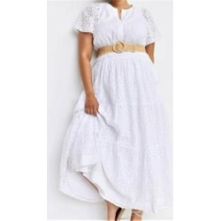 Anthropologie Dresses | Maeve Somerset Eyelet Maxi Dress Plus Size | Color: White | Size: 2x