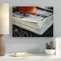 Ebern Designs 'Blurred Out (232)' Graphic Art Print on Canvas & Fabric in White/Brown, Size 36.0 H x 54.0 W x 2.0 D in | Wayfair found on Bargain Bro from Wayfair for USD $455.99