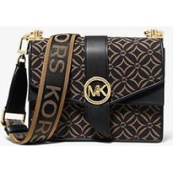 Michael Kors Greenwich Small Logo Jacquard Crossbody Bag Natural One Size found on Bargain Bro from Michael Kors for USD $226.48