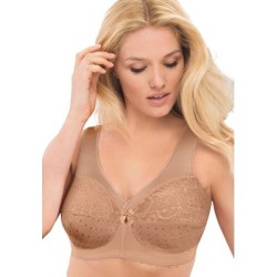 Plus Size Women's Magic Lift® Support Wireless Bra 1000 by Glamorise in Cappuccino Dot (Size 50 I) found on Bargain Bro Philippines from OneStopPlus for $43.99