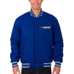 Men's JH Design Royal NASCAR Wool Varsity Jacket found on MODAPINS