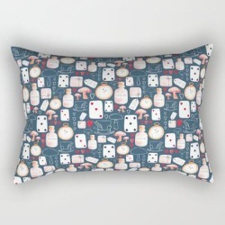 Alice In Wonderland - Six Impossible Things Rectangular Pillow by Viktoria.rodek - Small (17" x 12")