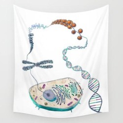 Wall Hanging Tapestry | Cell To Helix by Sandra Black Culliton - 51" x 60" - Society6