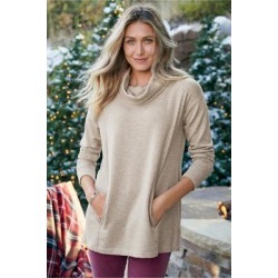 Women's Colorado Sunrise Tunic Top by Soft Surroundings, in Taupe Heather size XS (2-4)